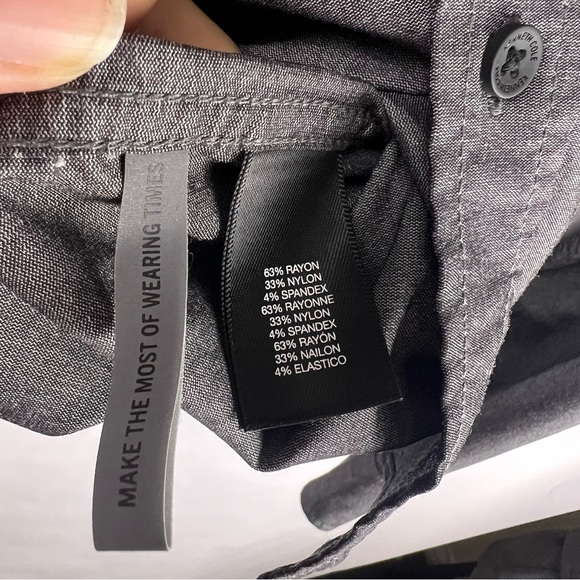 Kenneth Cole Button-Up Shirt Gray Stretch Long Sleeve Casual Small Mens - Picture 9 of 10